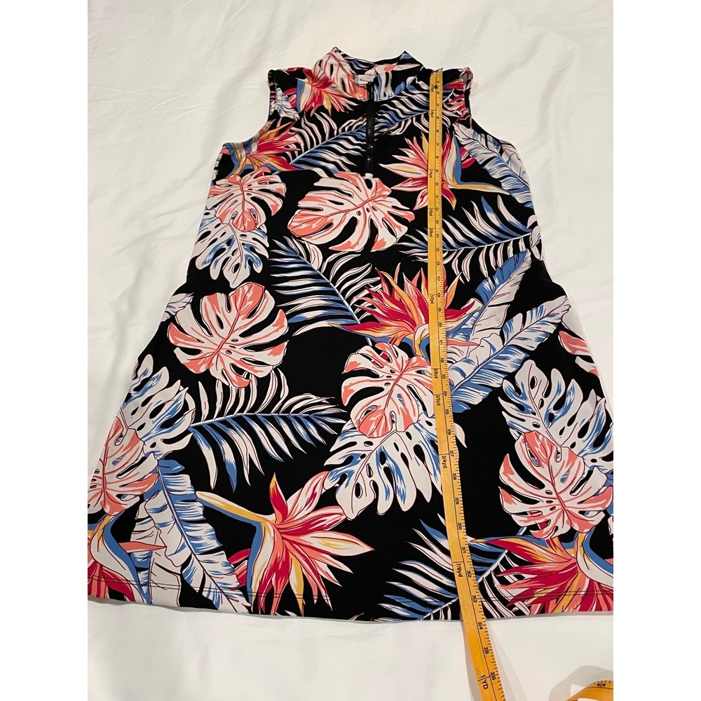 Tommy‎ Bahama Womens Golf Dress Tropical Floral Sleeveless Mock Neck Zip Medium - Picture 6 of 8